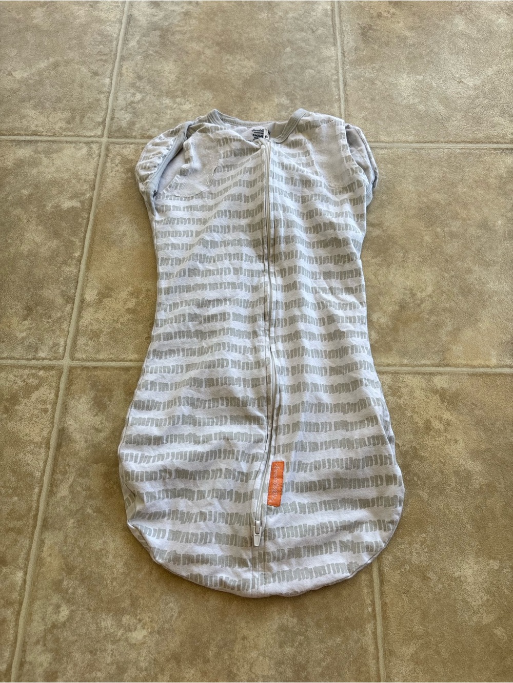 SwaddleMe Grey Striped Sleep Sack - White and Light Grey